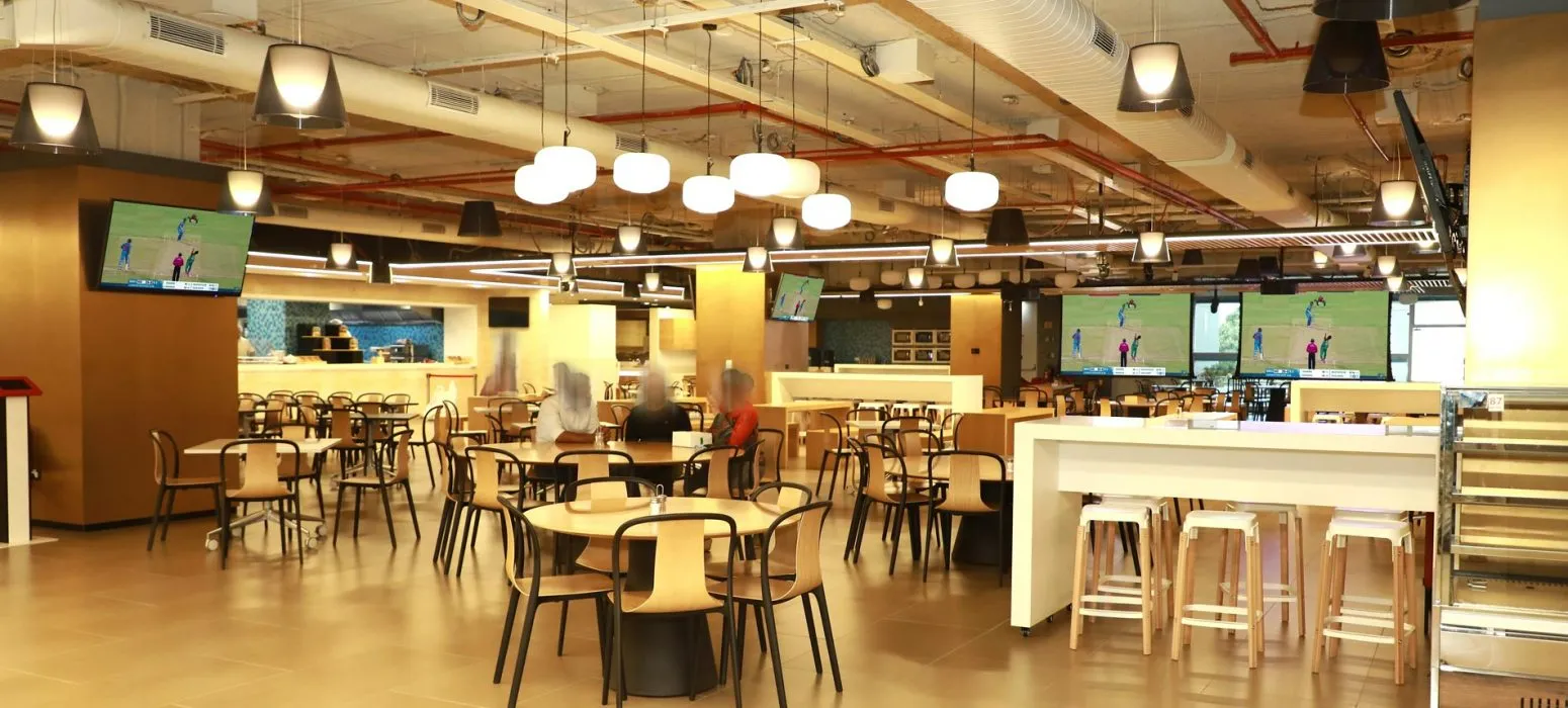 Multi-purpose Digital Cafeteria – Accommodates 500-800 people for Town Hall