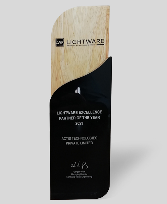 Actis honoured with the "Lightware Excellence Partner of the Year 2023 Award.
