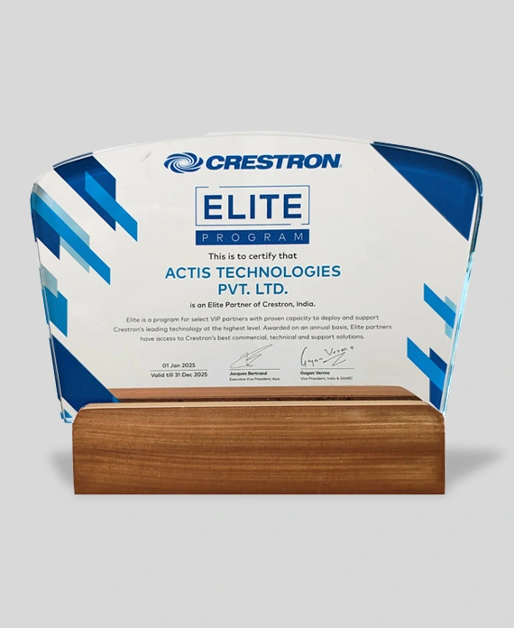 Actis re-certified as Crestron Elite Partner in 2025
