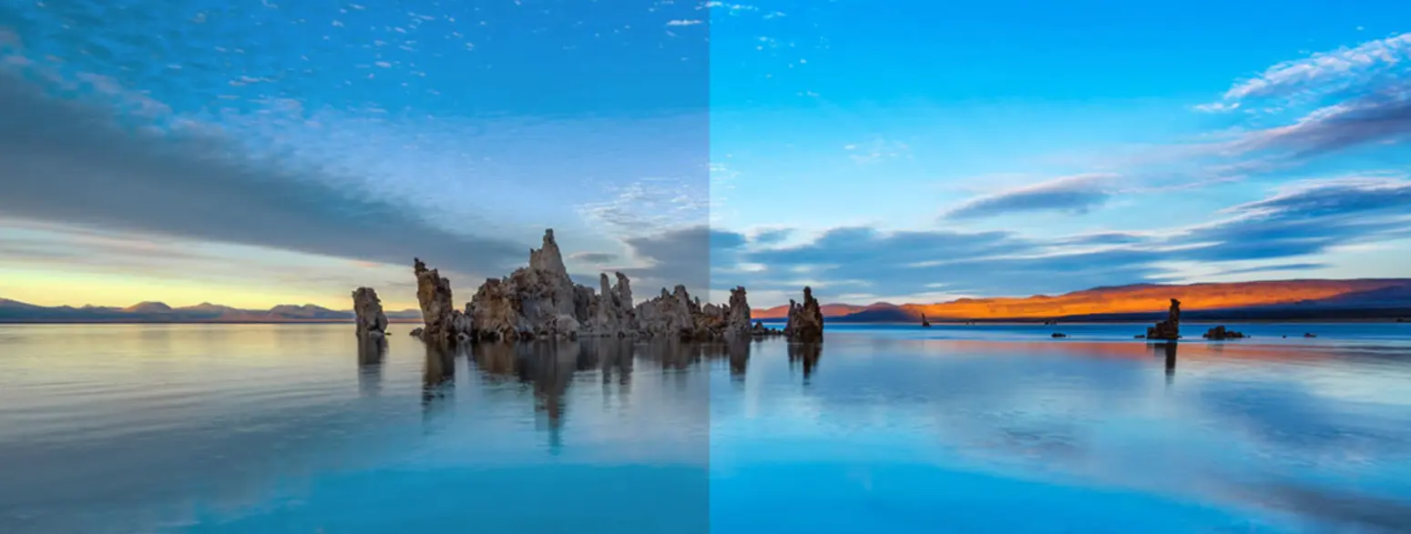 A comparison of displays with SMDActive LED (left) and COB (right)