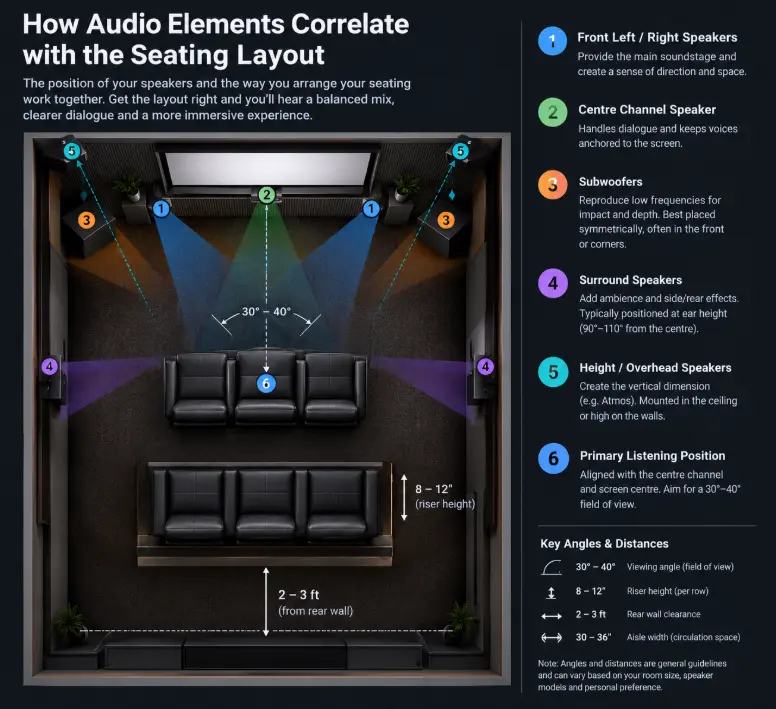 How Audio Elements Correlate with the seating Layout